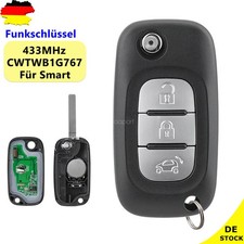 FUNK SCHLÜSSEL 433Mhz CHIP PCF7961M 3 TASTEN FÜR SMART FORTWO FORFOUR W453 2014+