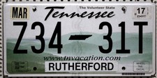 Tennessee Nummernschild USA