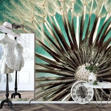 Fototapete Blumen Pusteblume Wohnzimmer Schlafzimmer Türkis Vlies Tapete 9023b