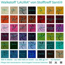 Hochwertiger Walkloden LAURA-Walkstoff-100% Wolle mulesingfrei-50 cm Schritte