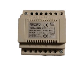 Trafo 12 V, 2 A, 24 W Klingeltrafo Hutschiene Comatec  90-260 V Input 