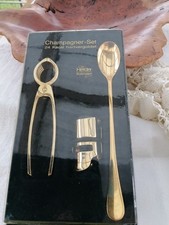 Champagner Set, Herder Solingen, Hart vergoldet, 3Teile