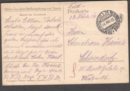 Germany 1916 wwi - 1916, feldpost