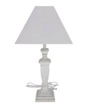 Beige shabby chic holzlampe - beige,