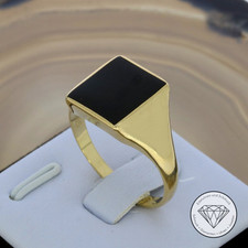 SONDERAKTION WERT 580,- Onyx Siegel Ring 585 Gold 14k 14 KT in 63,5 XXYY