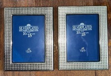 2 Bilderrahmen Metall - silverplated / versilbert - 10x15cm, gebraucht