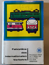 Eisenbahn Fahrplan internati. Verkehr Winterfpl. 1972/1973 Deutsche Reichsbahn