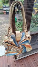 Greenland Art+Craft Damenlederhandtasche handbemalt und signiert B36 XHöhe 28 cm