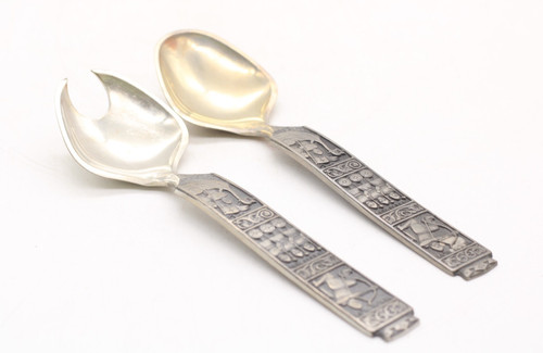 Pewter norway salatbesteck - pewter,