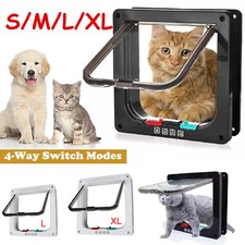 S-XL Katzenklappe Katzentür Hundeklappe Eingangskontrolle System Hunde 4-Wege