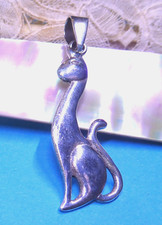 Massiv 925er Sterling Silber Anhänger elegante KATZE 4,1g
