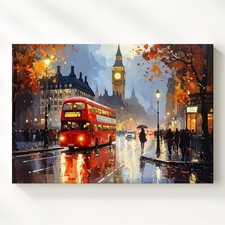 Rainy London Evening Canvas