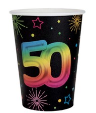 6 Papp-Becher Geburtstag 50