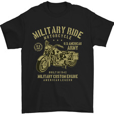 Militär Motorrad Armee Motorrad Biker Herren 100% Baumwolle