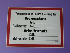DDR Schild Hinweisschild Warnschild Fabrikschild " Brandschutz Arbeitsschutz  "