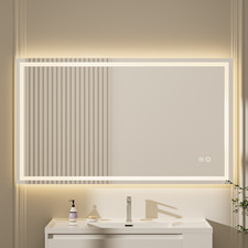 Badspiegel LED Rechteckig 120x70cm mit Beleuchtung Dimmbar & Antibeschlag,IP67