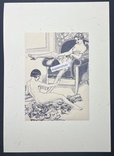 Erotic Kunstdruck einer Kohlezeichnung „Lesbian Love“ zu Gamiani 2 nuits d‘exes