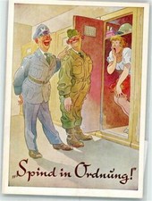 39650918 - Humor Soldaten Frau Spind in Ordnung Verlag Lengauer Nr.8023