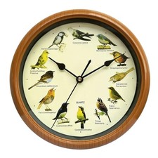 Vogelstimmen-Wanduhr mit 12 authentischen Vogelgesängen heimischer Vögel