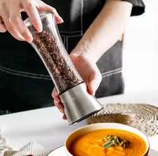 Salz Pfeffermühle Streuer Edelstahl Gewürz Kräuter verstellbar Küche groß