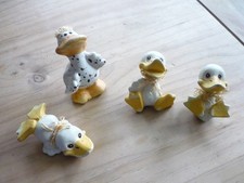 4 kleinere Deko enten Ton