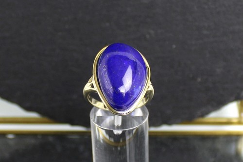 Lapislazuli goldring aus 375er - lapislazuli-goldring,