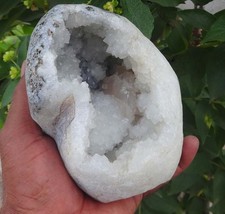 Calcit auf quarz geode - quarz,