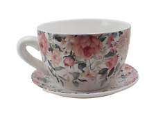 Pflanztasse Pflanztopf Deko Tasse Blumentopf Übertopf Pflanzschale Schale Topf