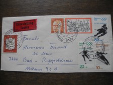 BRD Bund, Expressbrief, Bedarfspost, Olympia Marken 1972, Braunfels Rippoldsau