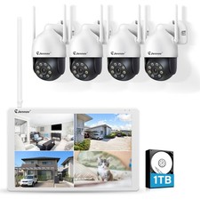 5MP WLAN Überwachungskamera Set Außen 10CH 1TB NVR PTZ IP Dome Kamera Audio