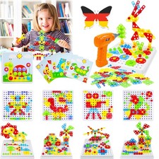 Steckspiel Spielzeug Kreativ Spielzeug 3D Puzzle Mosaik Werkzeugkoffer Geschenk