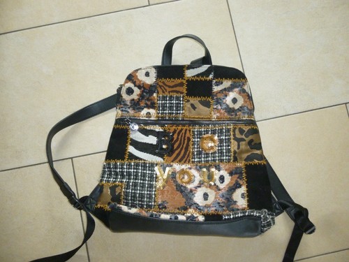 Damen leder stoff rucksack - damen,