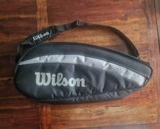 Tennistasche Wilson Roger Federer für bis zu 3 Schlägern schwarz grau Neuwertig!