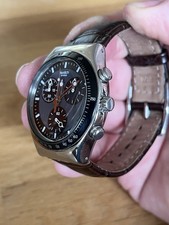 Swatch Chronograph  Windfall Stahl / Leder Sehr Guter Zustand