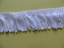 1m Fransenborte Lurex Weiß