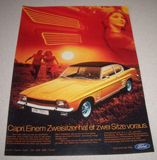 Jahr 1971 orig. Reklame Werbung Ford Capri  Einem Zweisitzer hat er zwei ....
