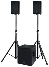 Solton ACT SAT 1500W aktive PA 2x 8" Tops + 1x 15" Sub DJ Lautsprecher Speaker
