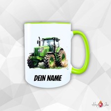 Personalisierte Keramik Tasse mit Namen – Traktor Motiv | Geschenkidee_0059T