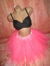 Supi Party Tütü Tutu Tüllrock Satinbund gestuft gefüttert NEONPink Grösse S 35cm