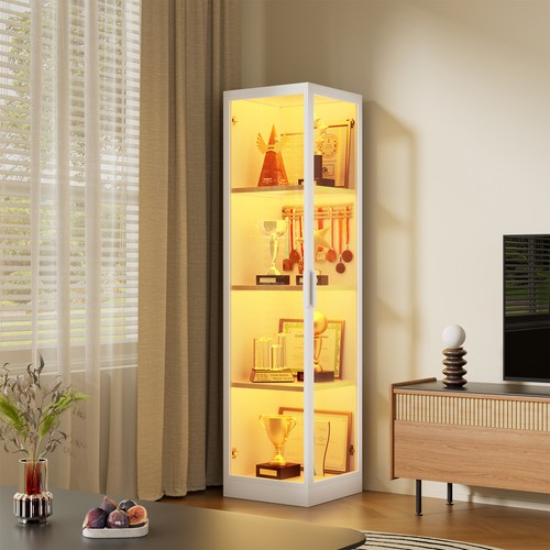 160cm glasvitrine mit led - glasvitrine,