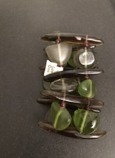 ORNA LALO • Armband Resin •Grün Braun Oliv• Elastisch • Handmade • Neu