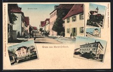 AK Markt-Erlbach, Blick in die Hauptstrasse, Kgl. Rentamt, Bahnhof 