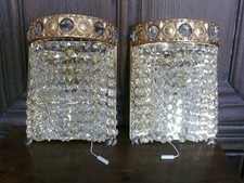 Rarität Paar Vintage Messing Sölken Leuchten feuervergoldet Lüster Wandlampen