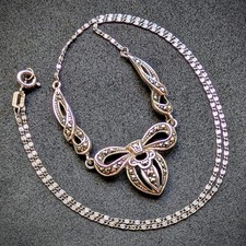 Jugendstil Art Deco Collier 925 Silber Markasit alt antik c. 1920