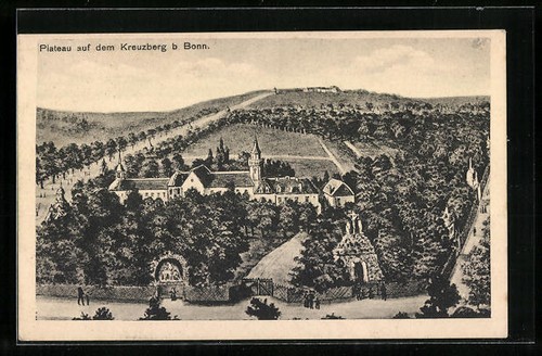 Künstler bonn plateau mit - künstler-ak,
