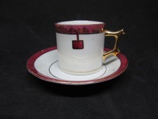 Kleine Porzellan Mocca Kaffe Tee Sammel Tasse Gedeck Teller Vintage