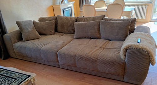 Modernes cord sofa beige - modernes, cord-sofa