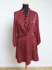 Bordeaux weinrot Punkte Satin Kleid von Zara, Gr. M
