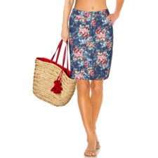 Vintage Used Look Boho Stretch Jeansrock Rock Minirock Rosali Blumen NEU Gr.40