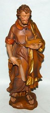 Farbige Holzfigur, Josef, Heiliger, Holzfigur, sakrale Kunst, Kirche, 34cm